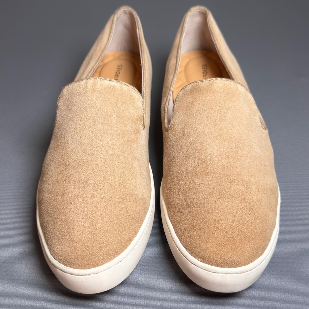 Birdies Swift Suede Slip On Loafers‎ Beige Tan Leather Comfort Flats Women's 7.5